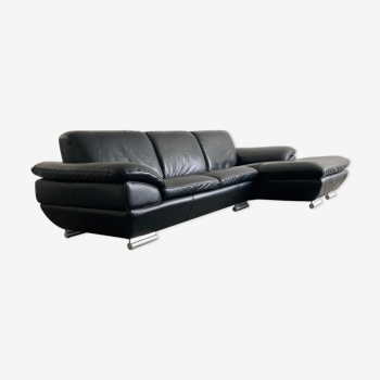 Full leather black flower sofa Boconcept