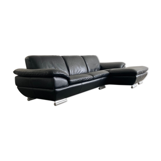 Full leather black flower sofa Boconcept