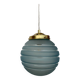 Suspension globe vintage en verre dépoli bleu