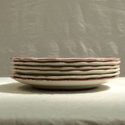 Lot of 6 old flat plates Lunéville model China in earthenware dimension: D-24cm- height -2,5
