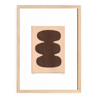 Contemporary abstract painting on antique paper B353 signed Eawy