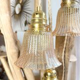 Vintage tulip lamps in customizable iridescent glass