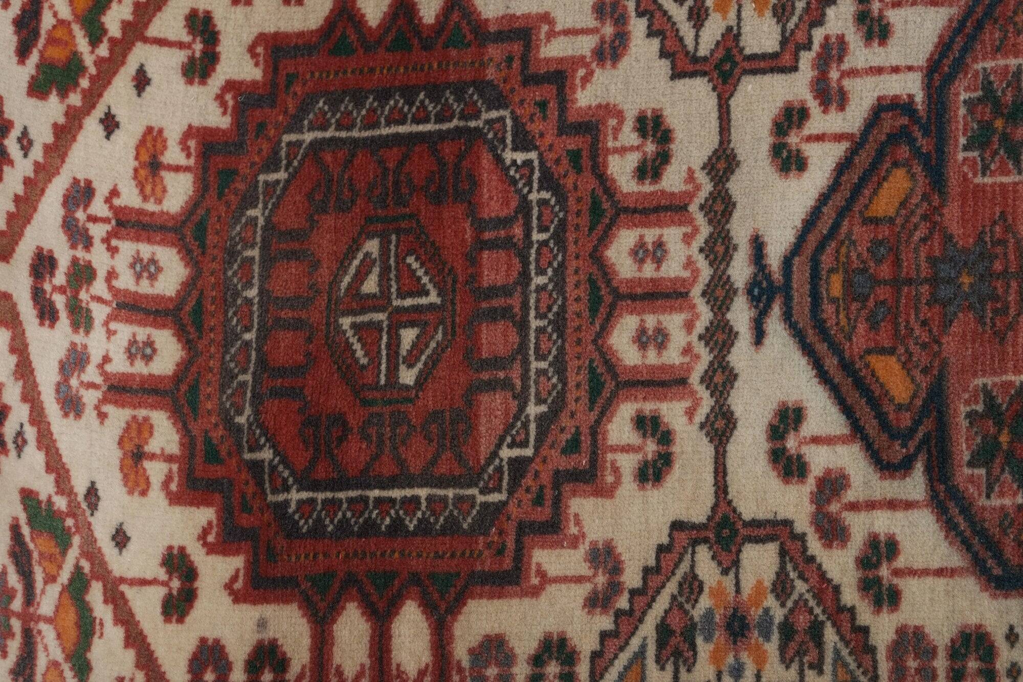 Vintage Turkish hallway rug 90x414 cm