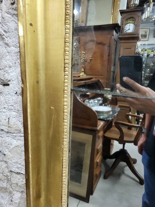 Large gilt mirror in 2 parts from the early 19th century