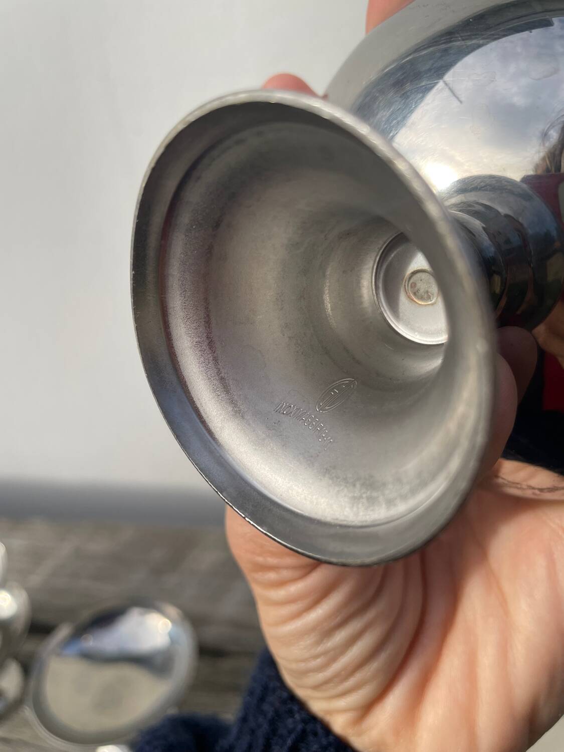 6 stainless steel cups 1970