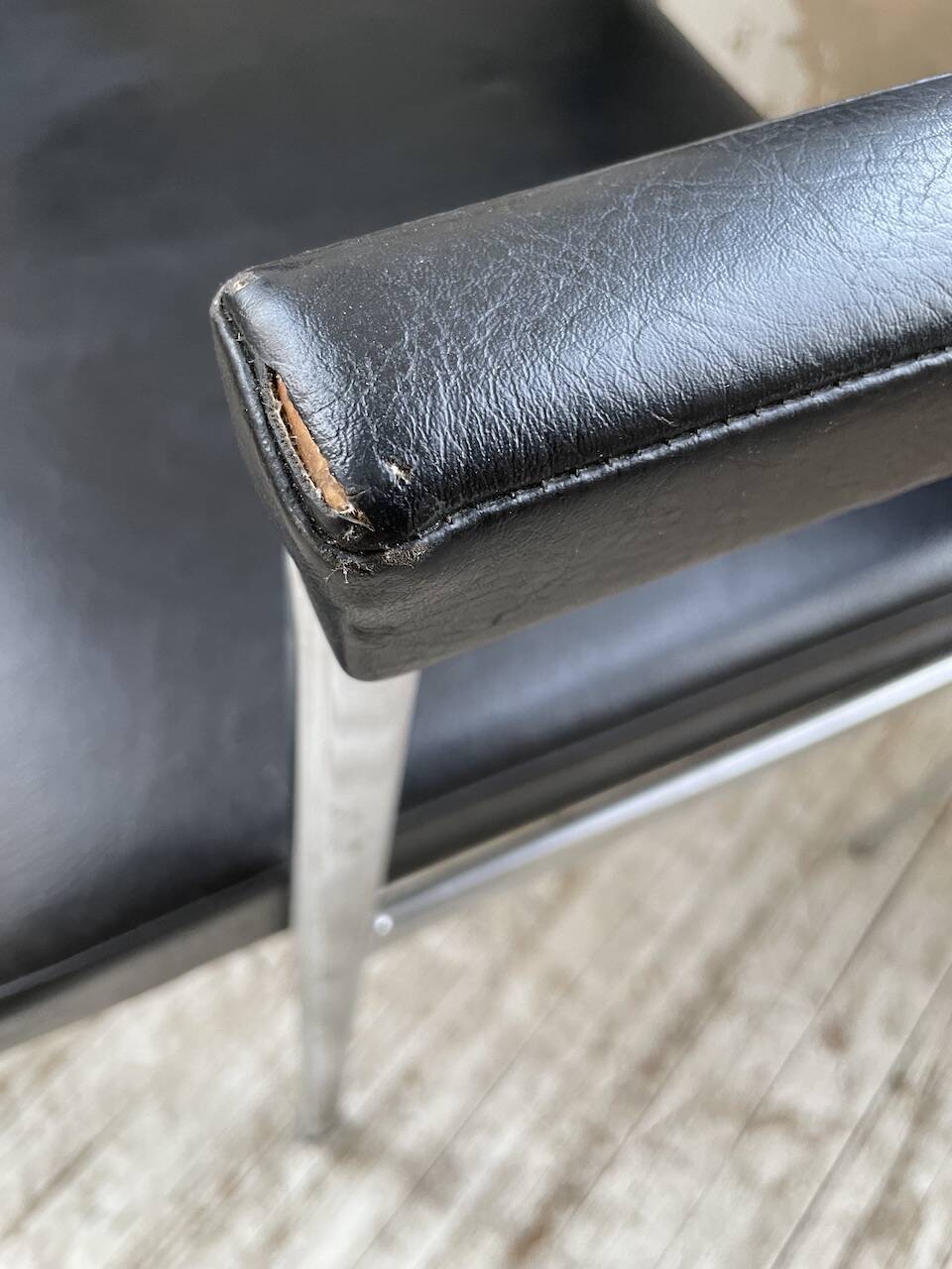 Pair of chrome office chairs