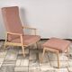 Vintage Recliner Armchair with Ottoman, 1960s, Czechoslovakia