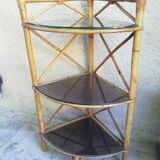 Rattan corner shelf