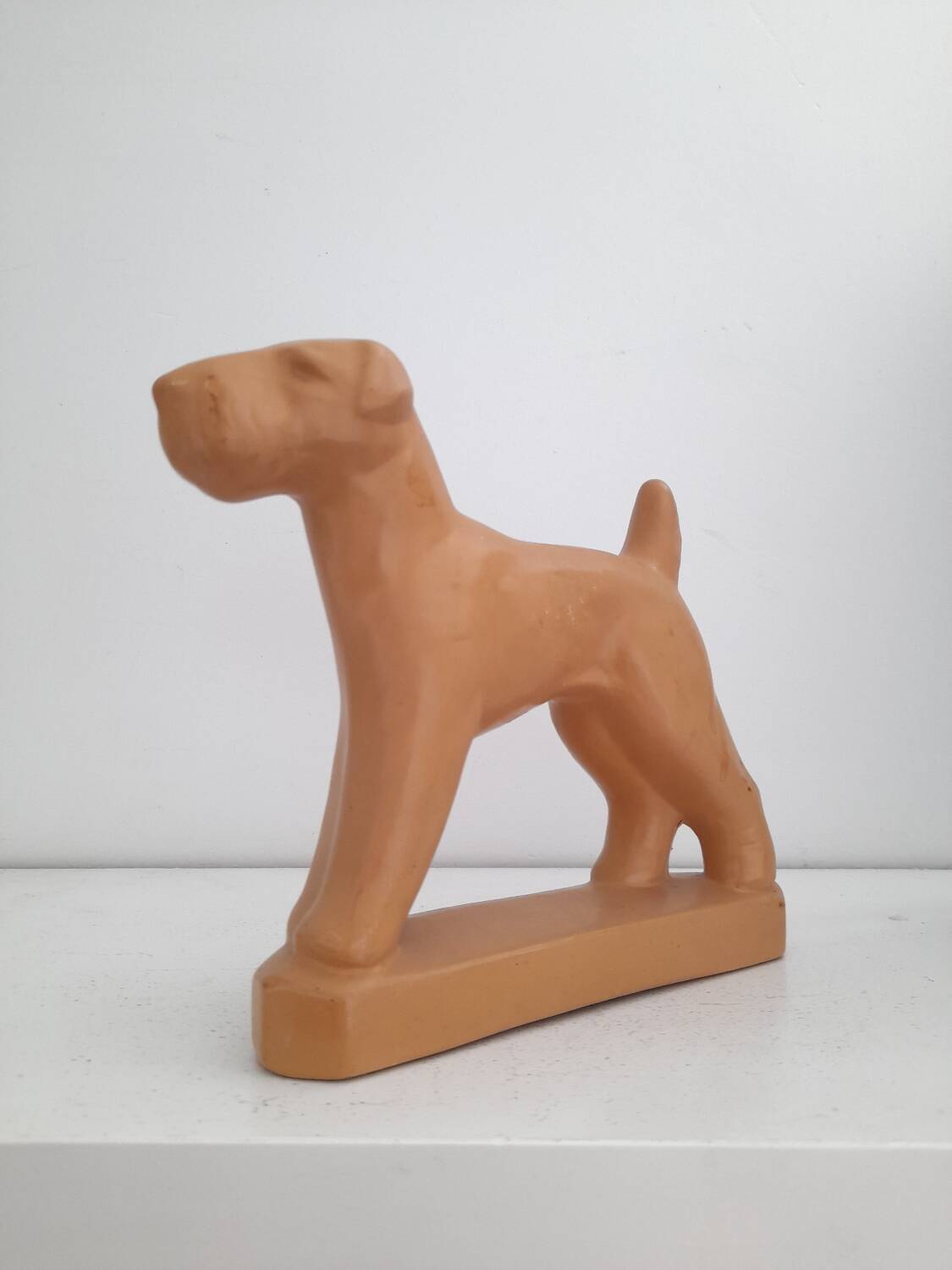 Dog, Airdale Terrier in Art Deco ceramic