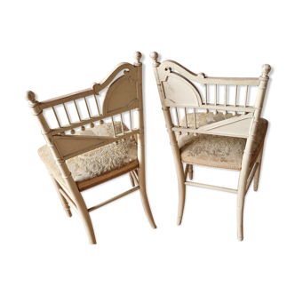 Pair of Louis XVI style living room chairs