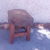 Brutalist wooden stool