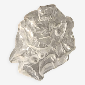 Transparent Heavy Crystal Trinket Bowl - Ashtray with Shells by Jolanda Prinsen