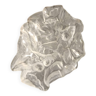 Transparent Heavy Crystal Trinket Bowl - Ashtray with Shells by Jolanda Prinsen