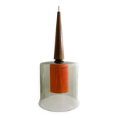 Suspension scandinave en verre et teck, années 1960
