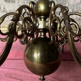 Antique gilded bronze chandelier with 8 lights