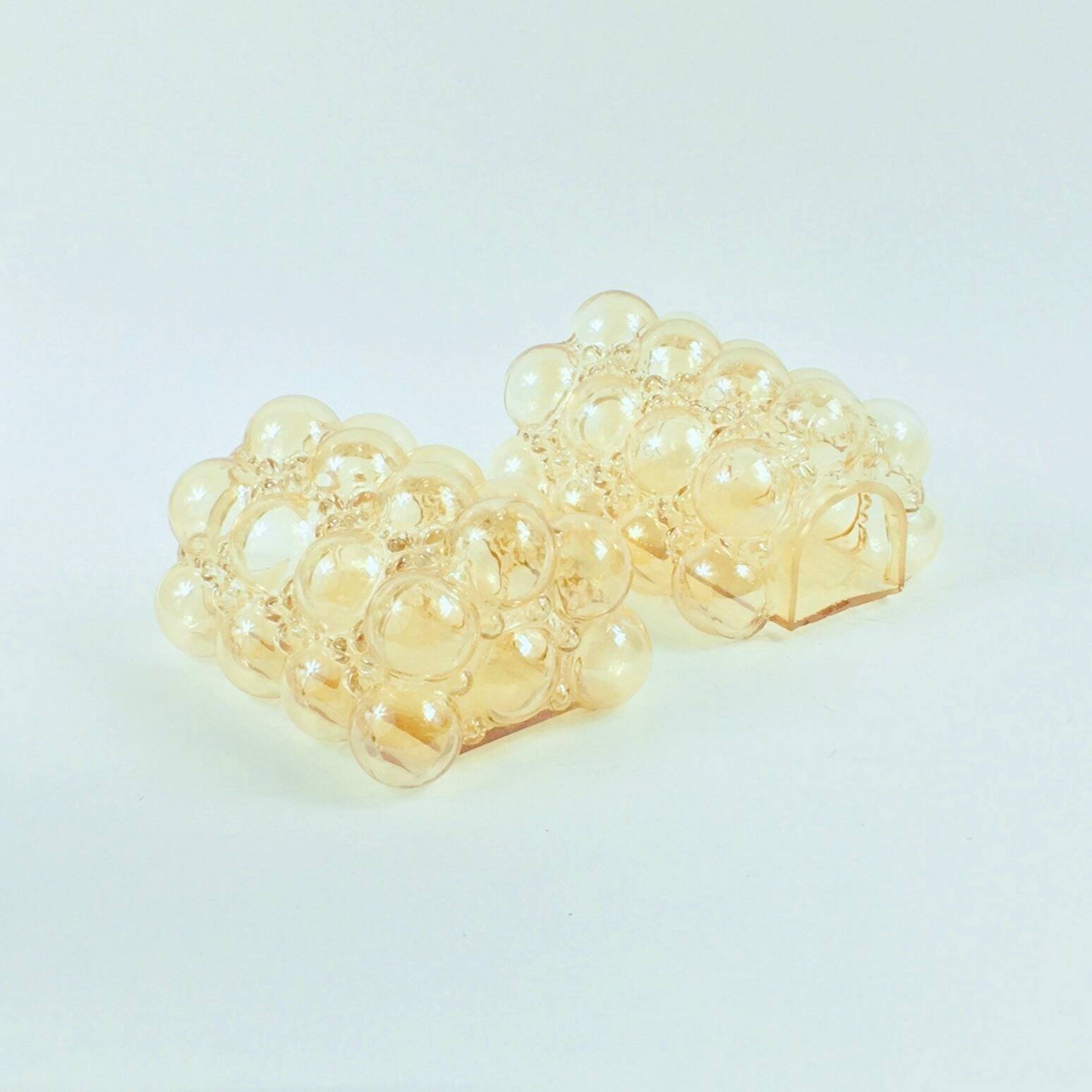 Pair Of Mid Century Bubble Glass Wall Lights - H. Tynell for Limburg, 1960s