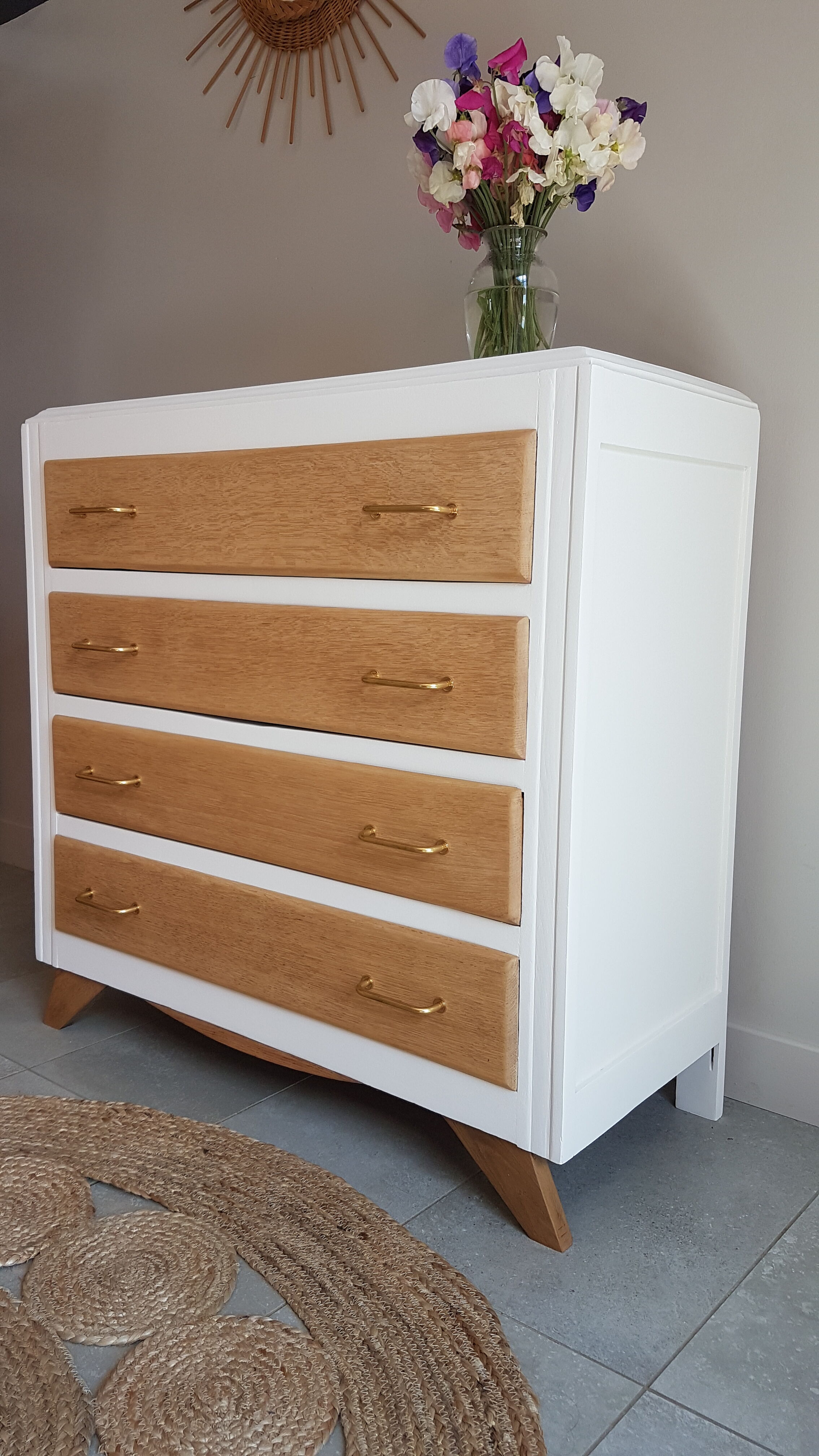 Vintage dresser feet compass