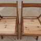 4 vintage varnished wooden folding chairs - Seats completely restored.
