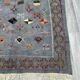 Small Moroccan rug, blue kilim, flat woven rug, interior decoration, free shipping.