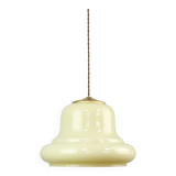 Suspension mid-century en laiton jaune et verre, italie
