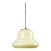 Suspension mid-century en laiton jaune et verre, italie