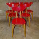 Lot de 6 chaises bistrot vintage 1955 " banane"