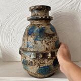 Large brutalist ceramic vase from West Germany, 1960s/1970s