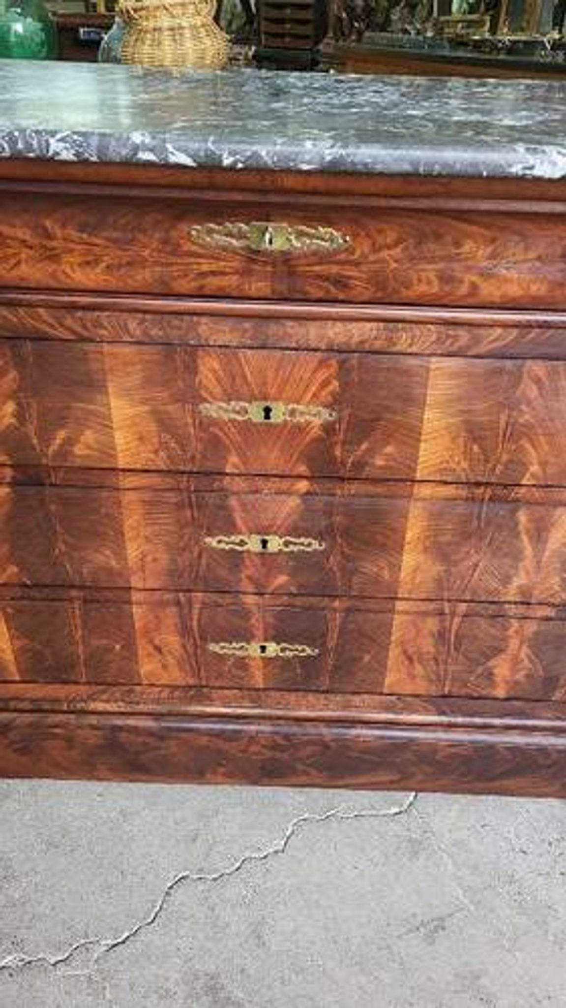 LOUIS XVI COMMODE IN MAHOGANY WITH 3 DRAWERS FROM THE 19TH CENTURY
