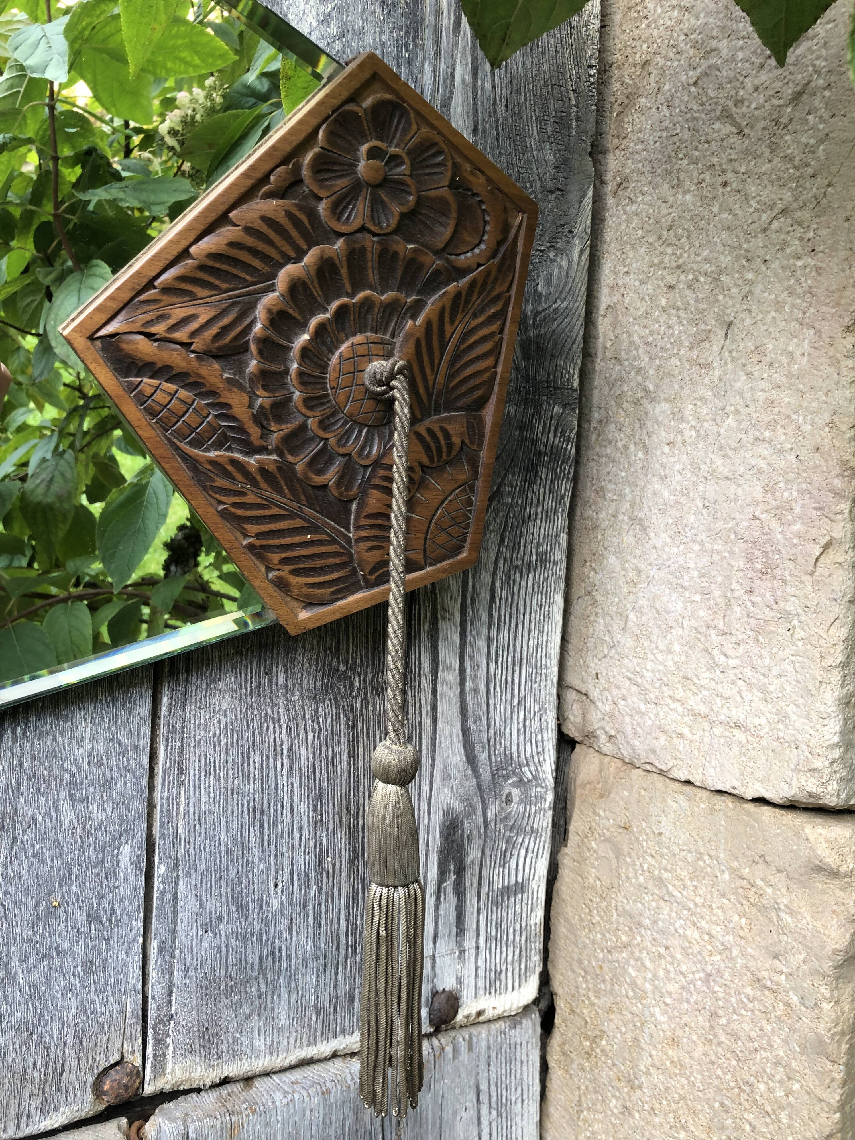 Hexagonal art deco mirror, 100x50 cm