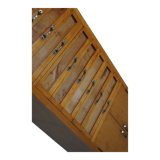 Vintage italian beech haberdashery shop cabinet, 1950s