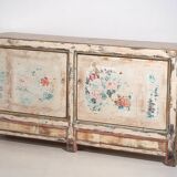 Ancien buffet blanc à motifs floraux (c.1900) #11