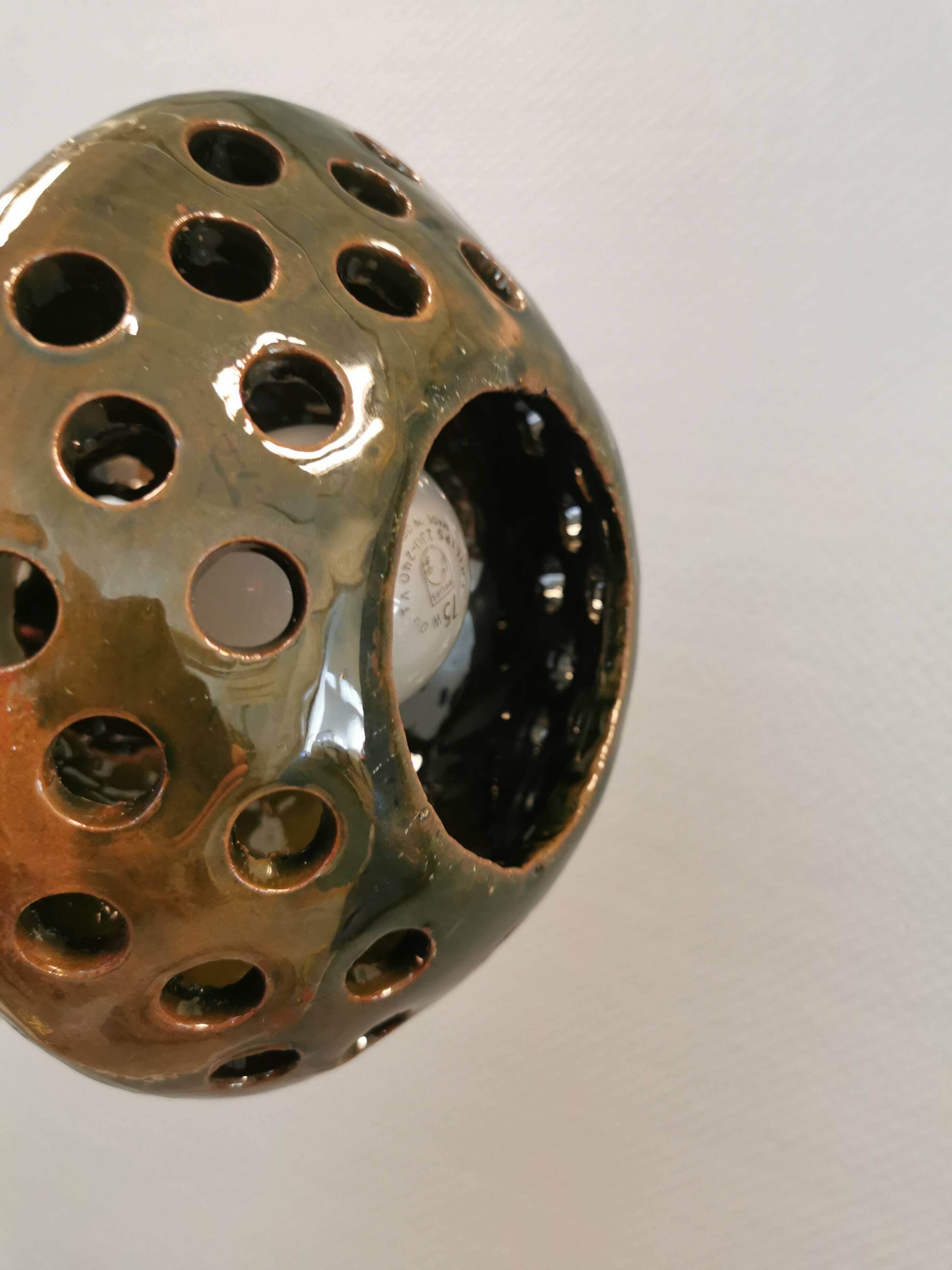 Small ceramic hanging lamp, Danish from the 1960s-1970s