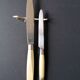 6 knife holder silver metal dog