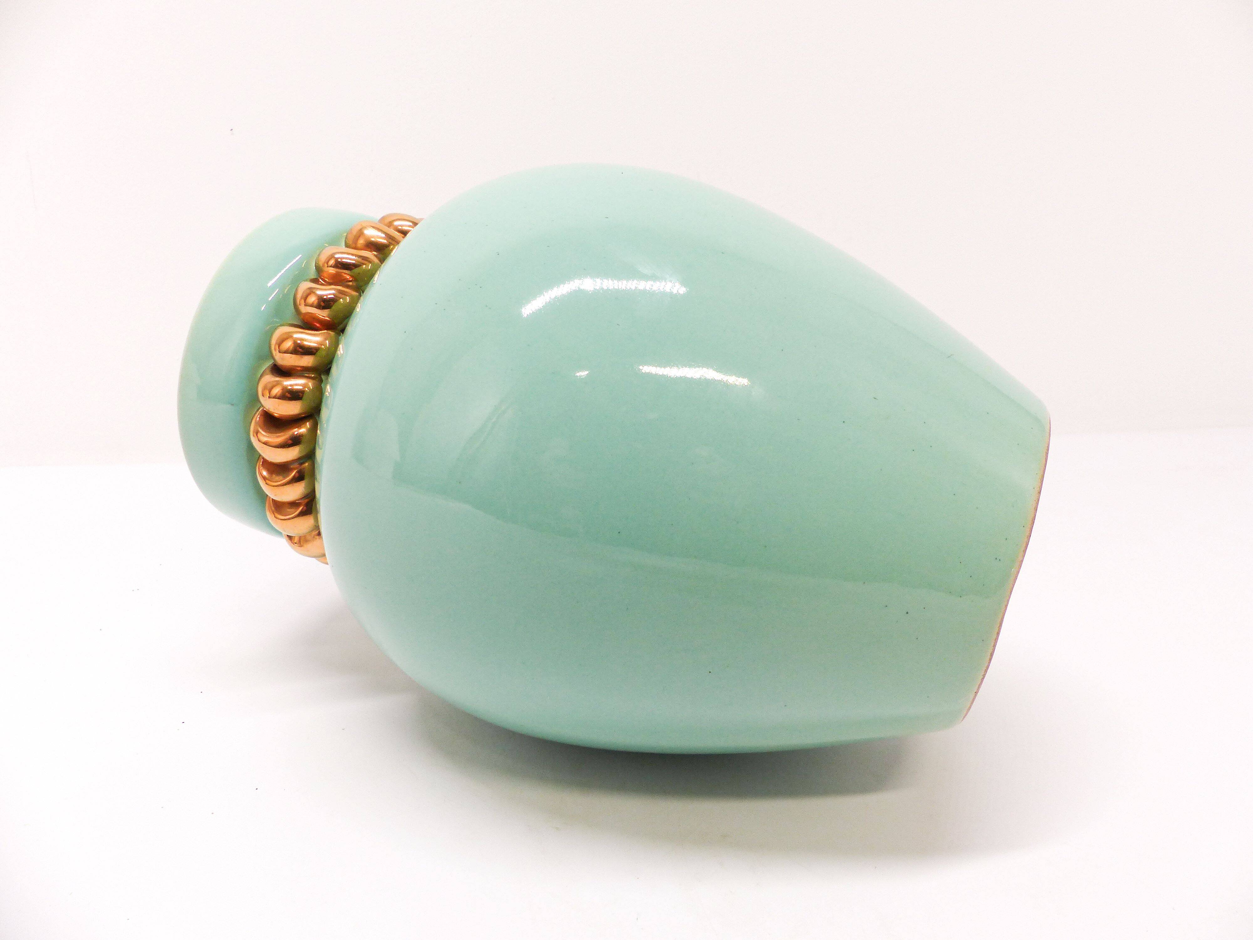 Pol Chambost vase in green earthenware 1950