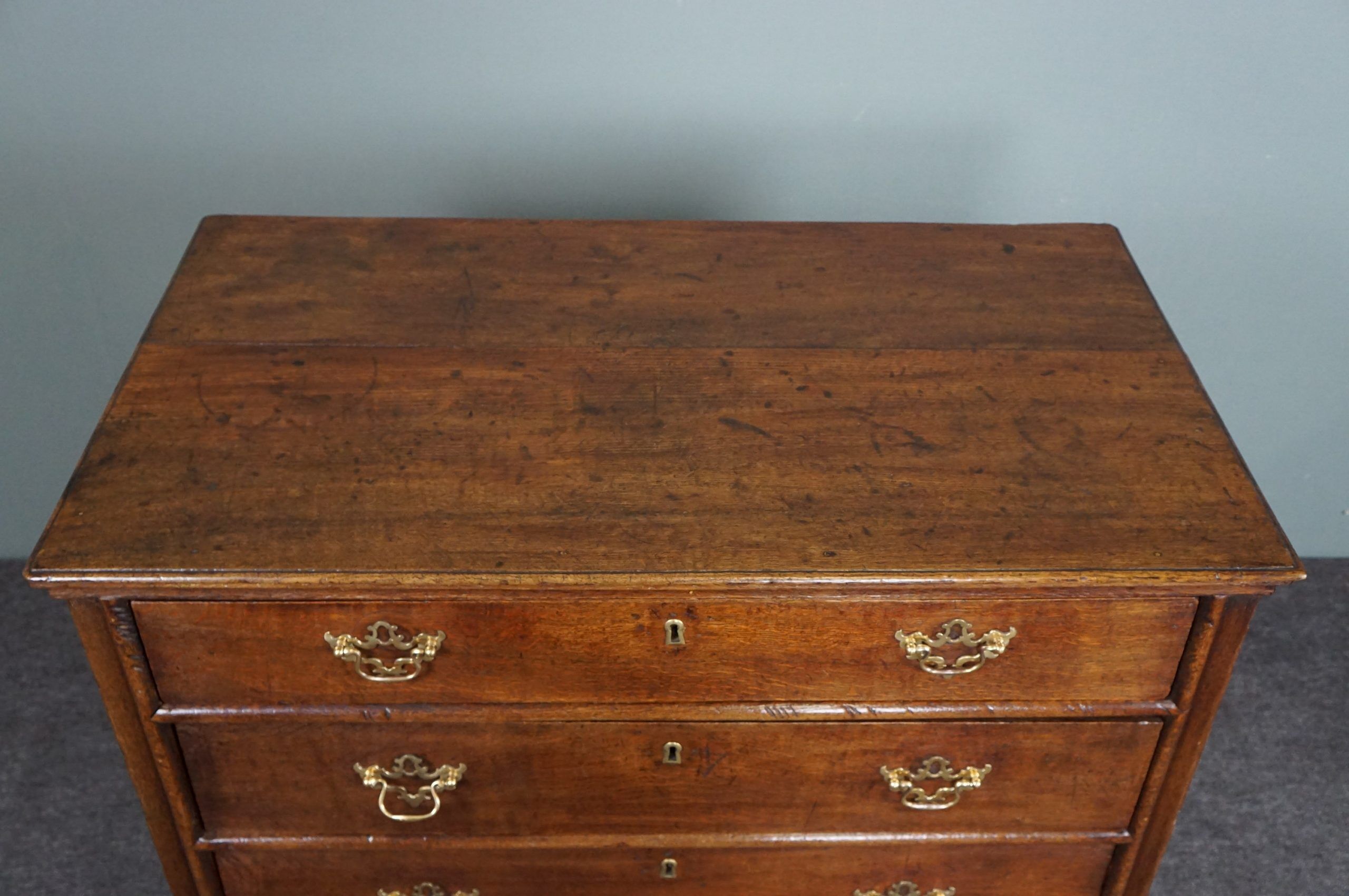 English oak chest of drawers late eighteenth century