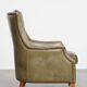 Olive Green Cowhide Leather Armchair
