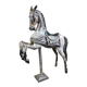 Carved and patinated wooden carousel horse