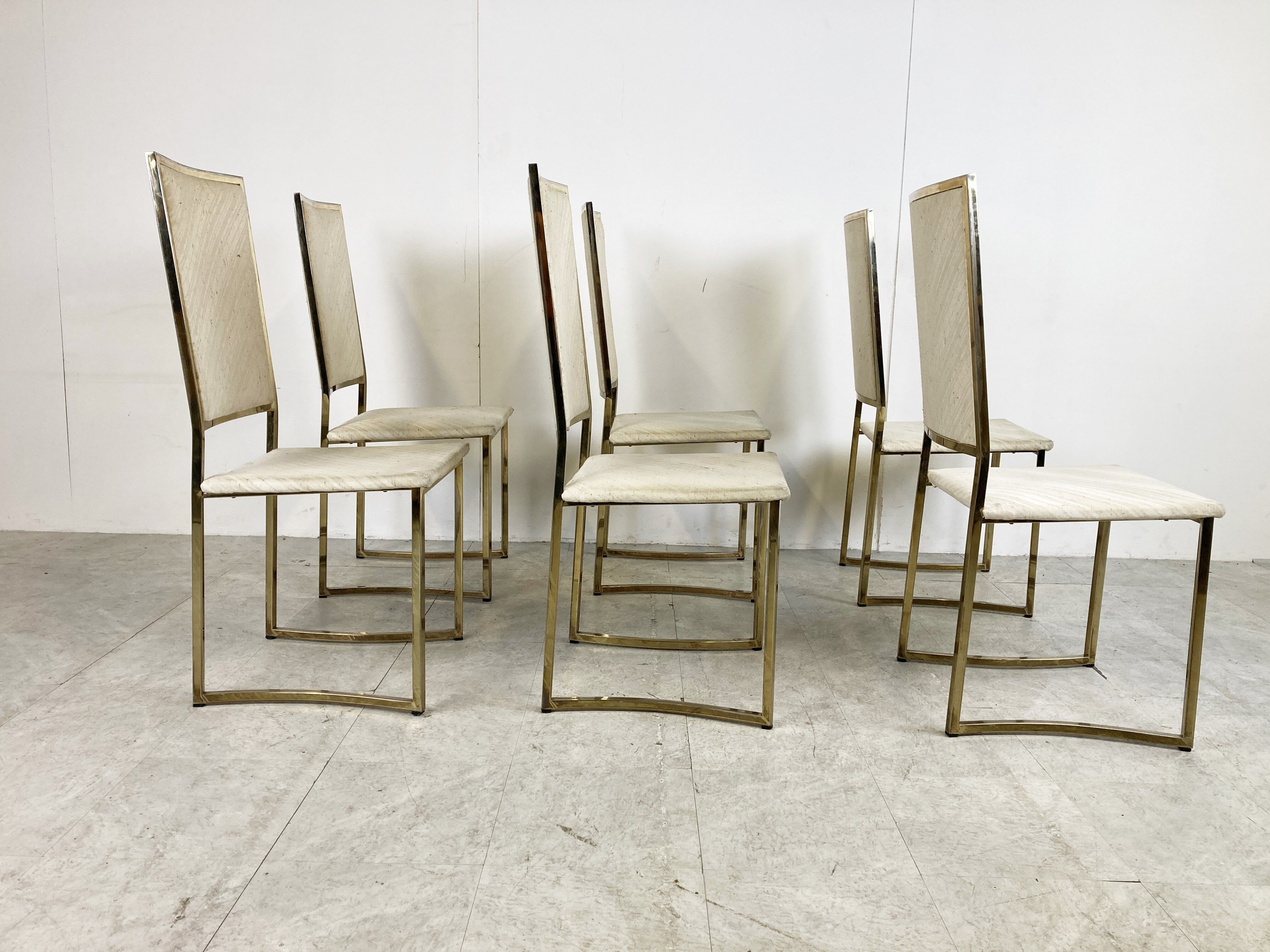Vintage brass dining chairs by Belgo chrom, 1970s