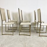 Vintage brass dining chairs by Belgo chrom, 1970s