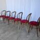 Set of 6 Vintage Bentwood Dining Chairs Set: 1970s , Red Uphols