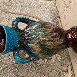 Amphora vase in slurry, glazed ceramic style vallauris vintage