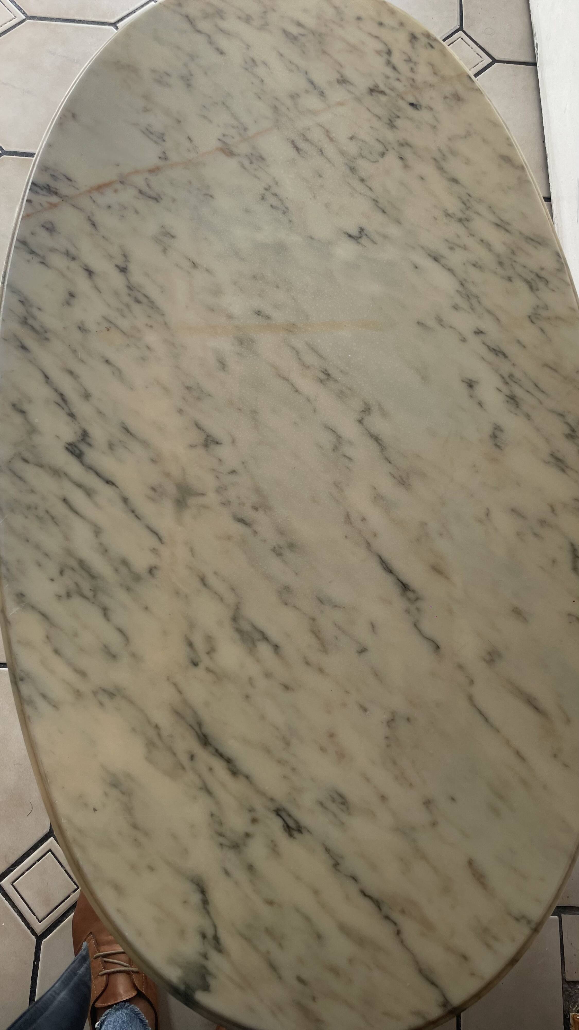 Marble and wrought iron coffee table