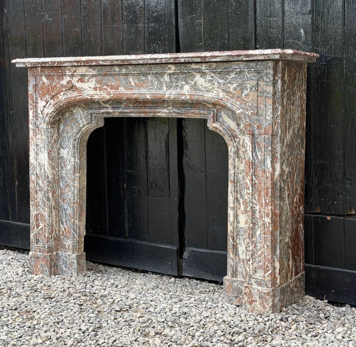 Regency fireplace in grey Ardennes marble, 18th century