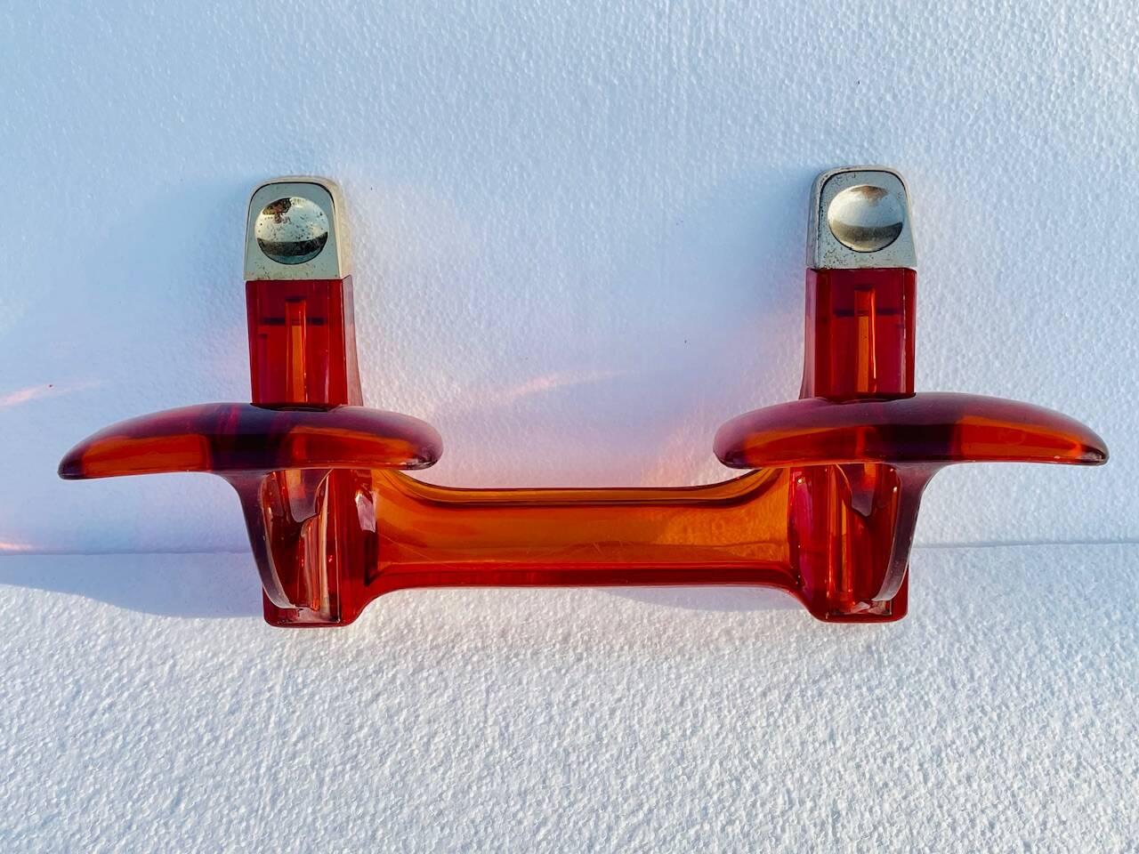 Set of 4 Burnt Orange 1970s Bathroom Accessories
