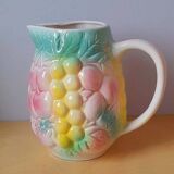 1960s fruit slipware jug