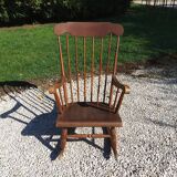 Rocking-chair in beech of the 60s wood