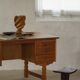 Free-standing desk in Oak by Henning Kjærnulf, Mid-century Danish Modern, 1950s.