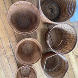 Set of 5 wicker baskets