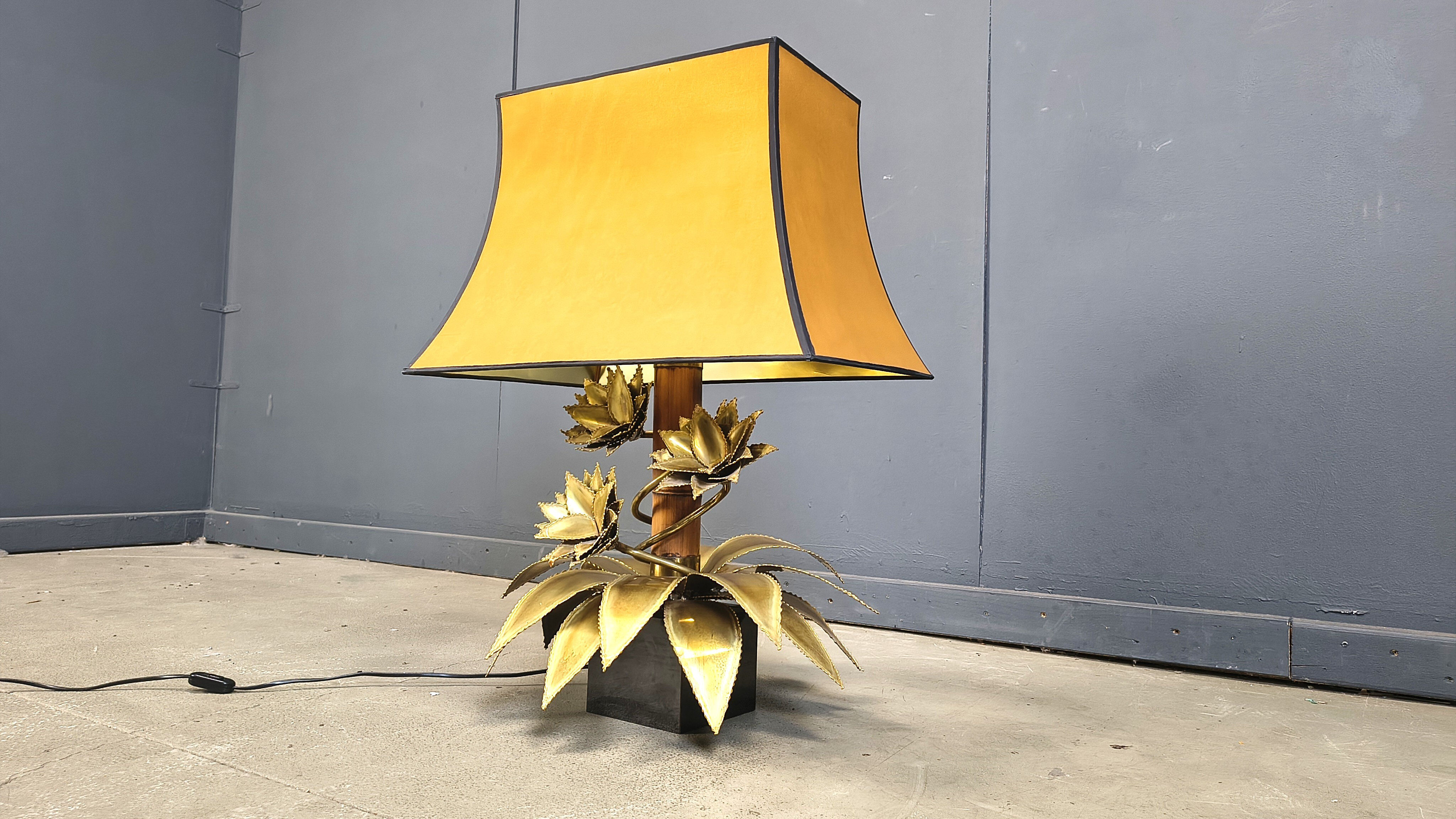 Maison Jansen floral table lamp, 1970s