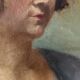 Oil on canvas portrait, vintage, bohemian countryside decoration.